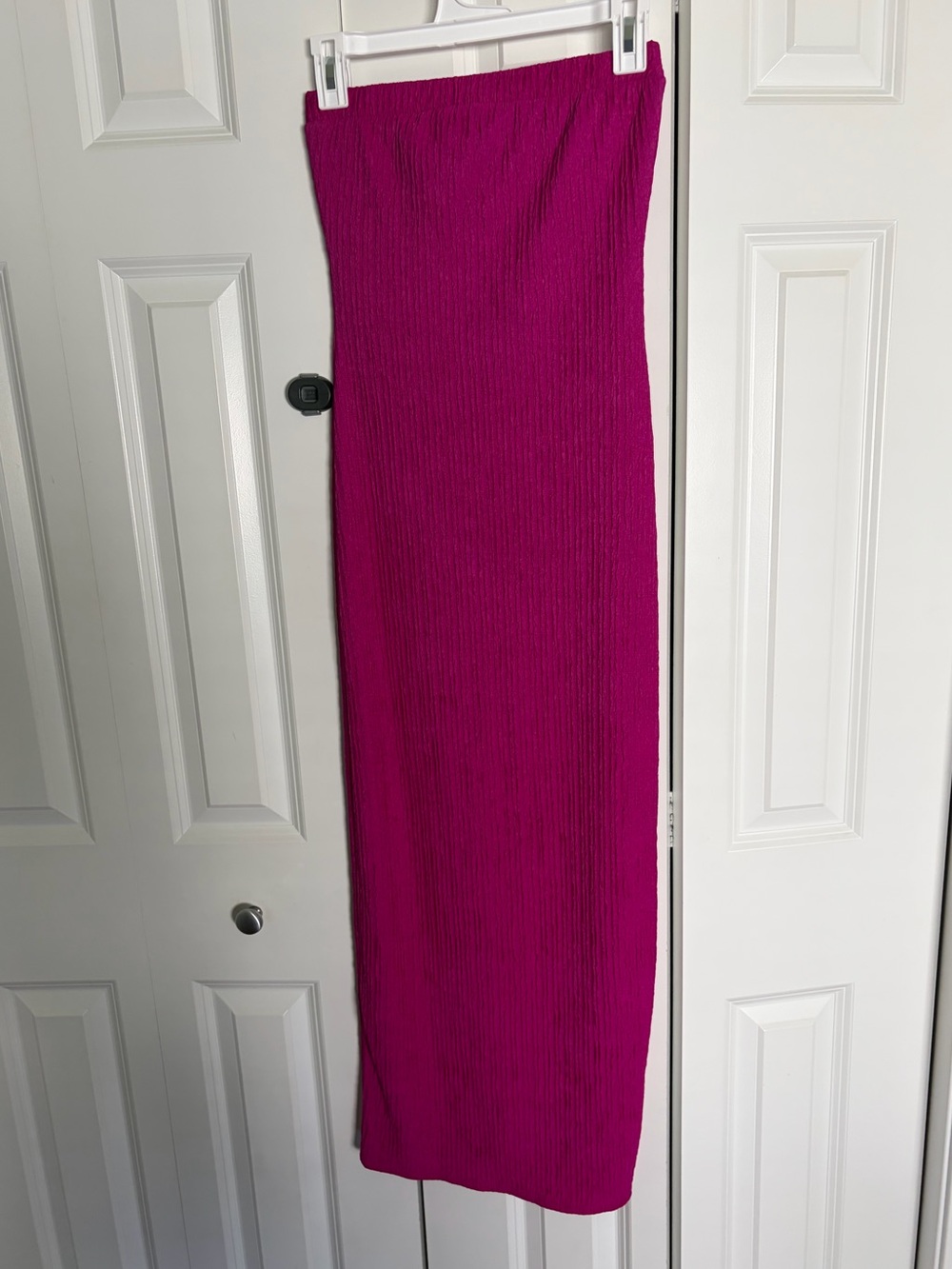Magenta Ribbed Tube Dress - Women
